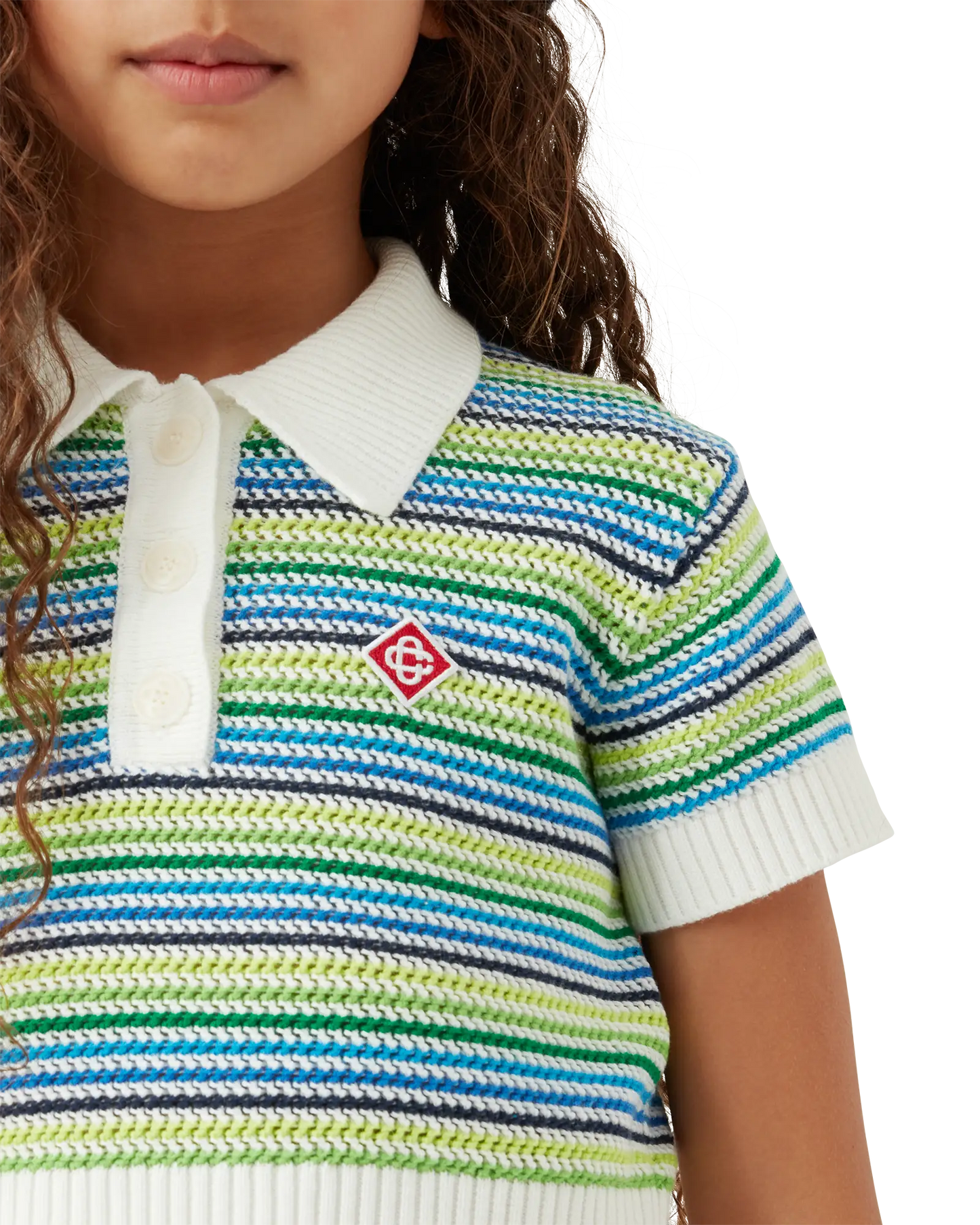 Children's Stripe Short Sleeve Crochet Top
