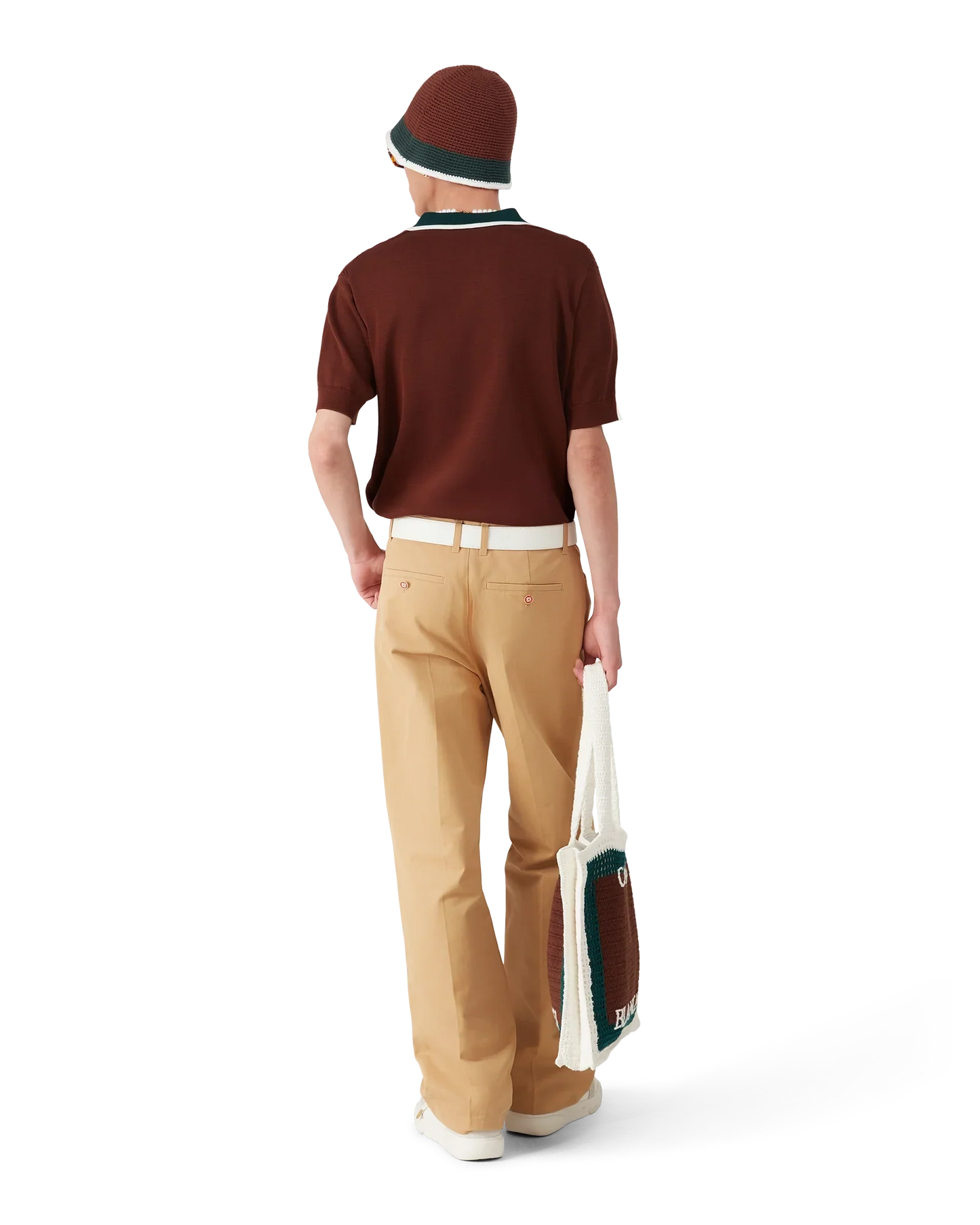Cable Knit Oversized Polo Shirt