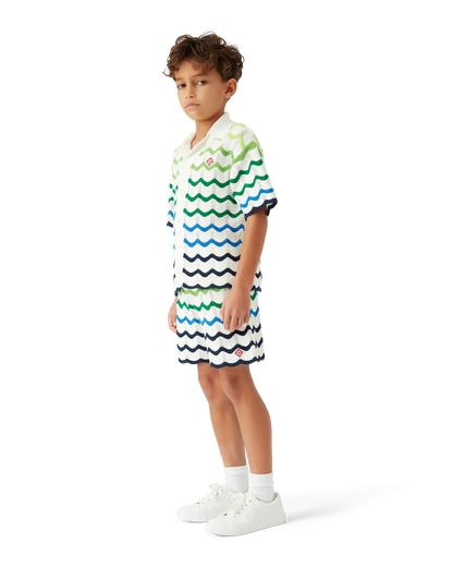 Children's Gradient Wave Short Sleeve Knit Shirt