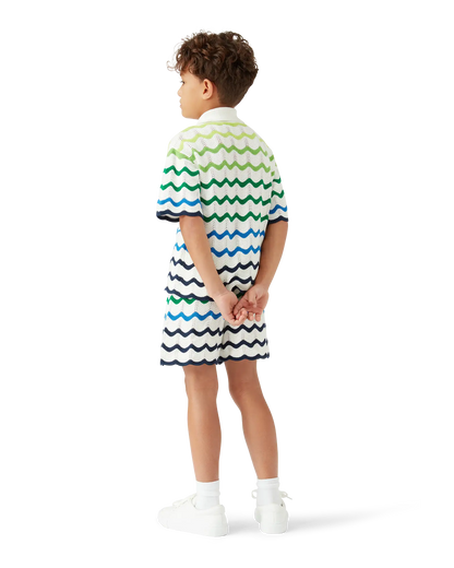 Children's Gradient Wave Short Sleeve Knit Shirt