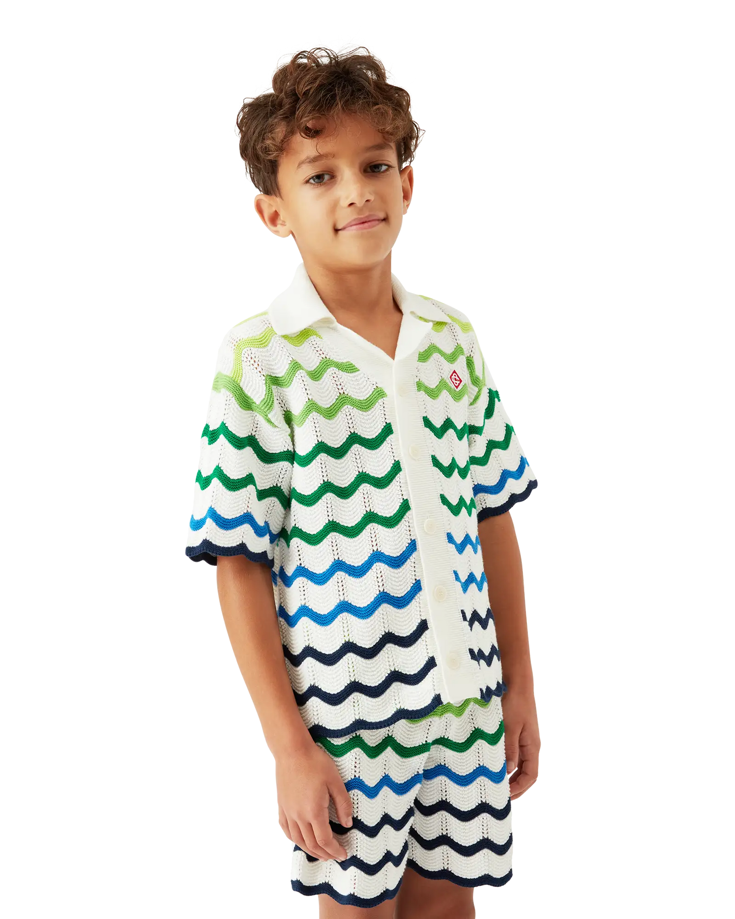 Children's Gradient Wave Short Sleeve Knit Shirt