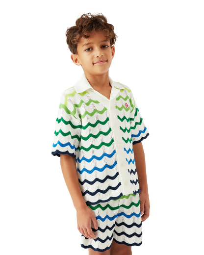 Children's Gradient Wave Short Sleeve Knit Shirt