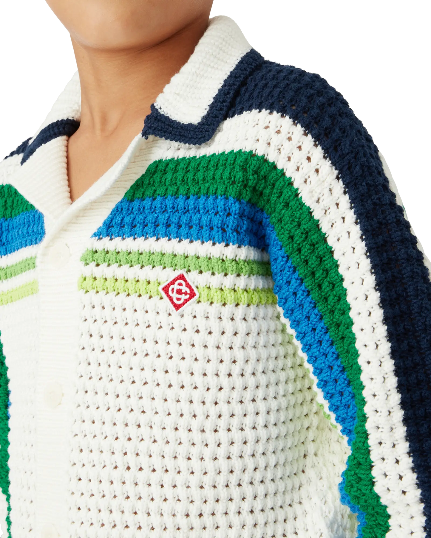 Children's Tennis Stripe Long Sleeve Knit Shirt
