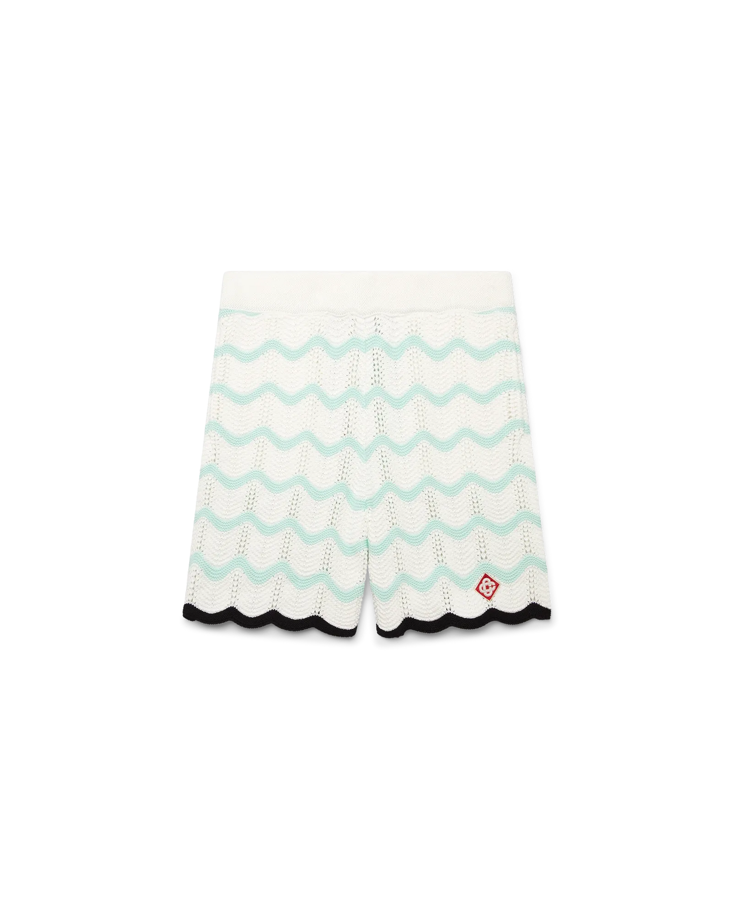 Gradient Wave Cotton Crochet Shorts