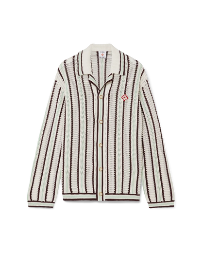 Striped Cotton Crochet Shirt