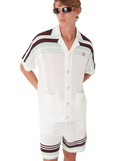 Tennis Cotton Crochet Short Sleeve Shirt