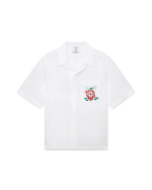 Cotton Poplin Embroidered Short Sleeve Shirt