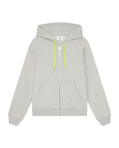 Cashmere Blend Zip-Up Hooded Sweatshirt