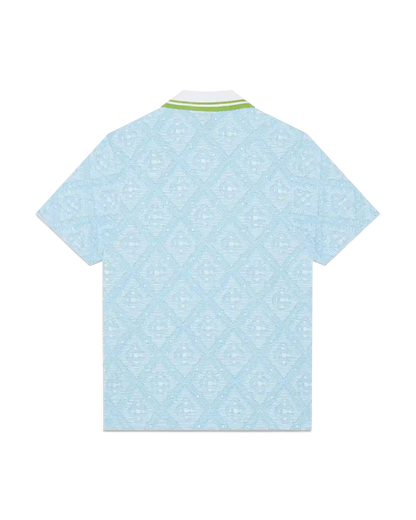Pale Blue Jacquard Short Sleeve Jacquard Polo Shirt