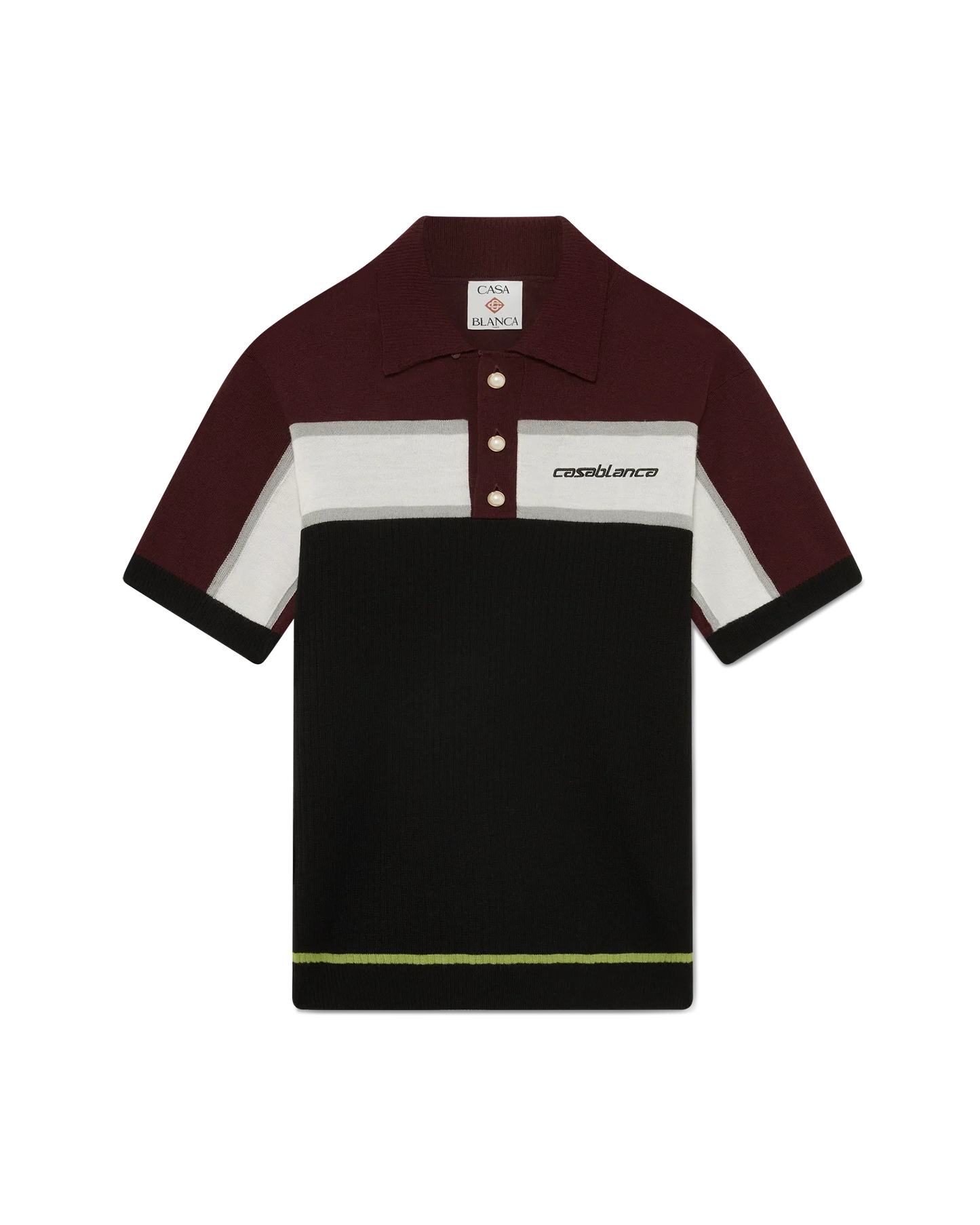 Stripe Merino Knit Polo