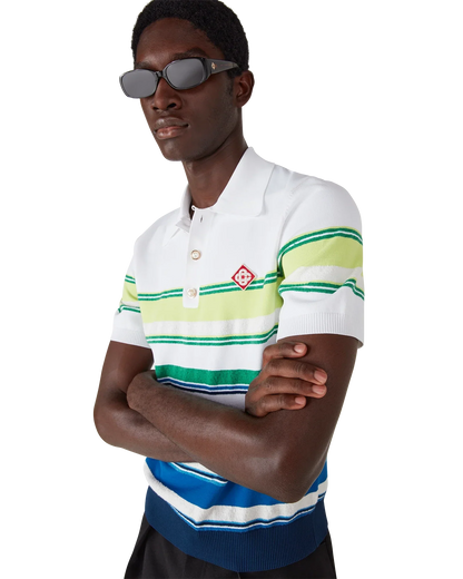 Gradient Stripe Short Sleeve Polo Shirt