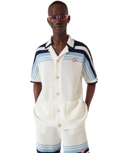 Tennis Cotton Crochet Short Sleeve Shirt