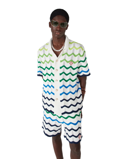 Wave Short Sleeve Knitted Shirt