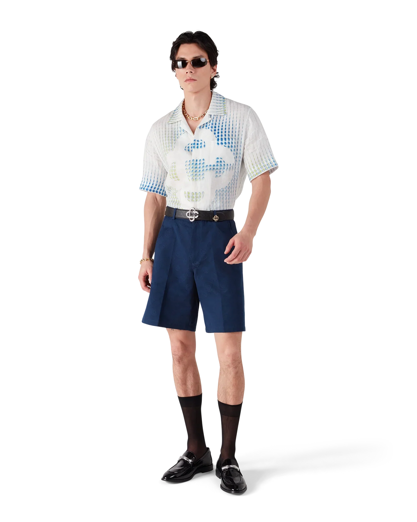 Dots Short Sleeve Linen Shirt