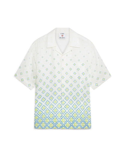 Degrade Monogram Short Sleeve Linen Shirt