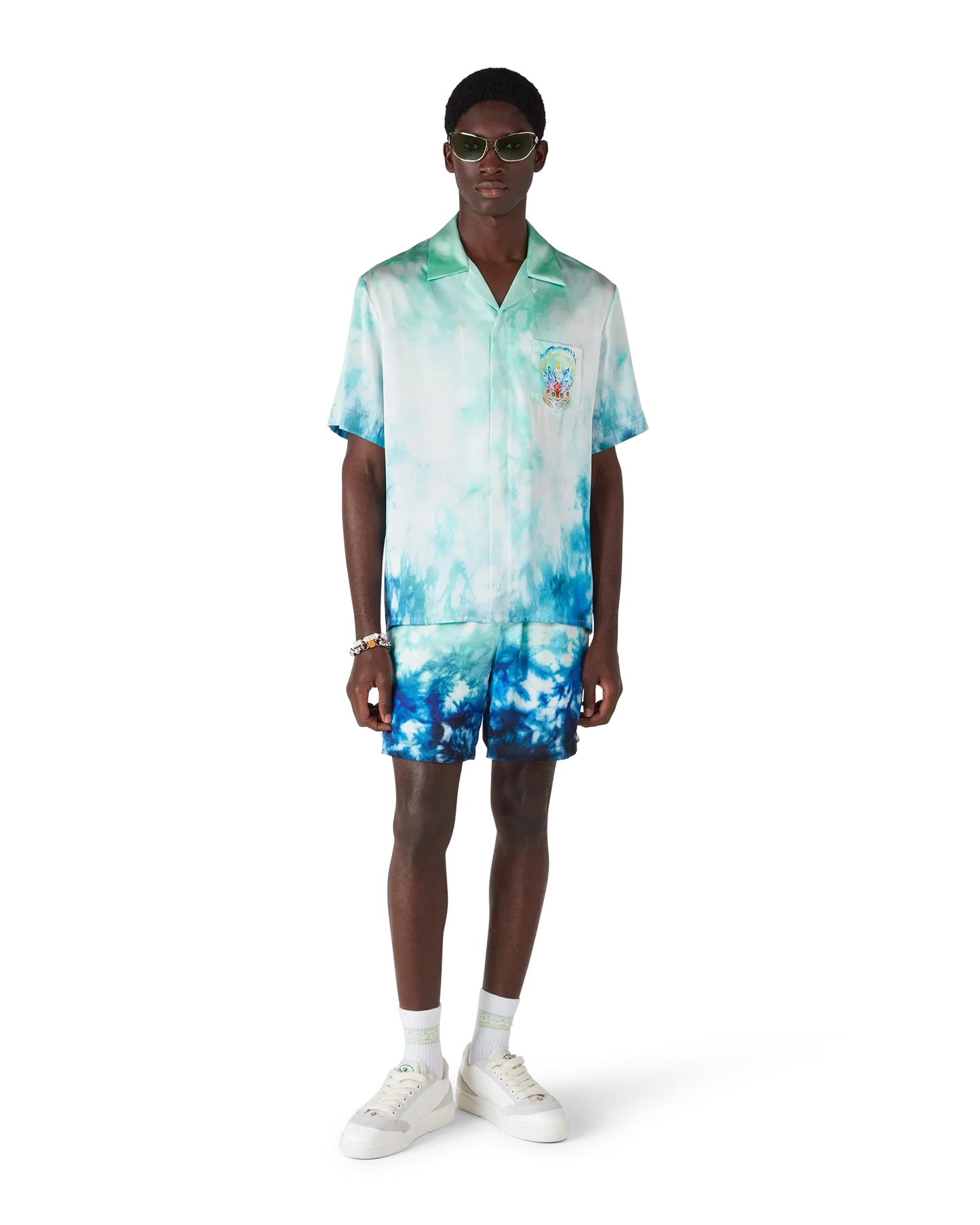Surf Lotus Short Sleeve Silk Shirt