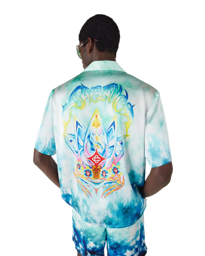 Surf Lotus Short Sleeve Silk Shirt