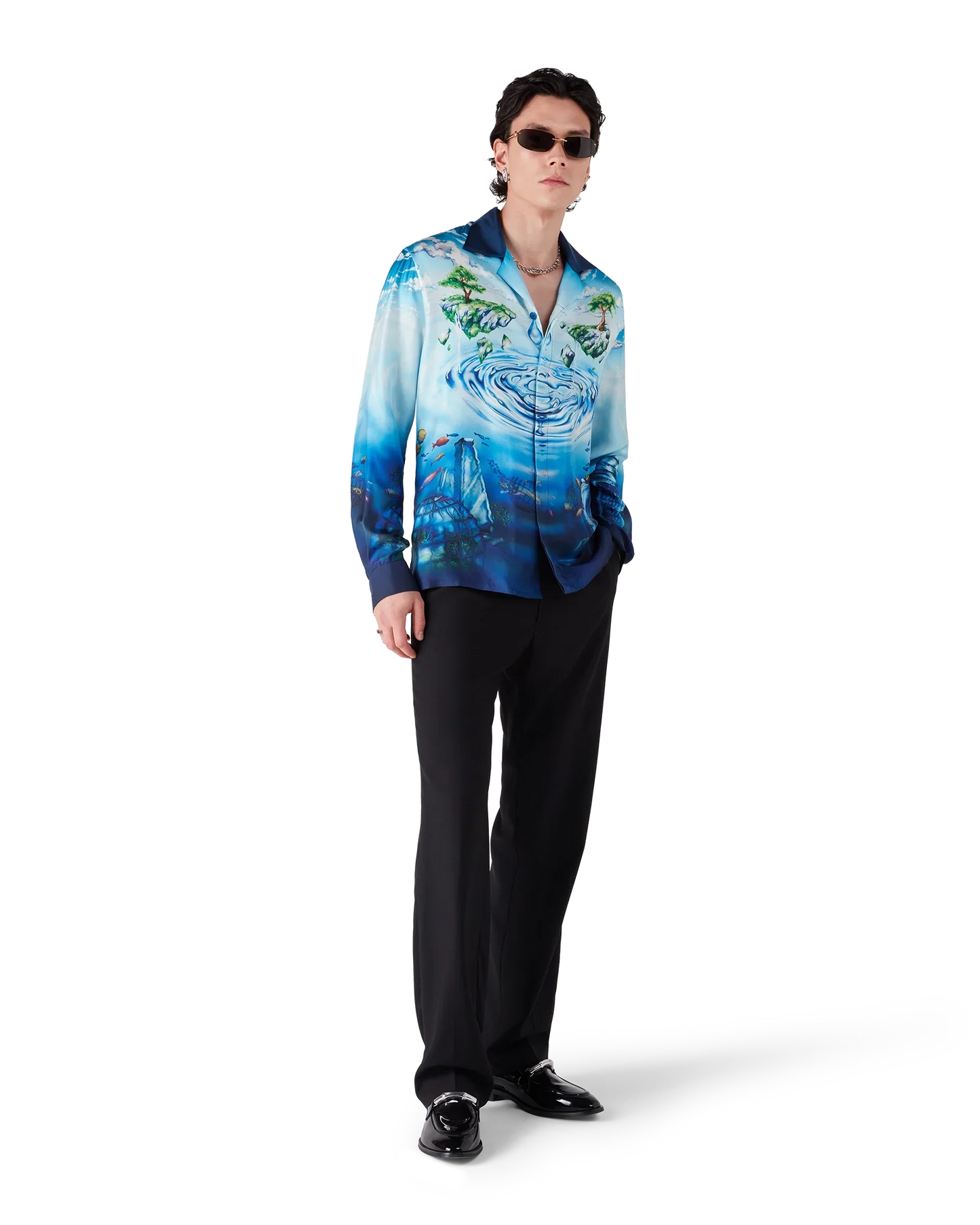 Lost Atlantis Long Sleeve Silk Shirt