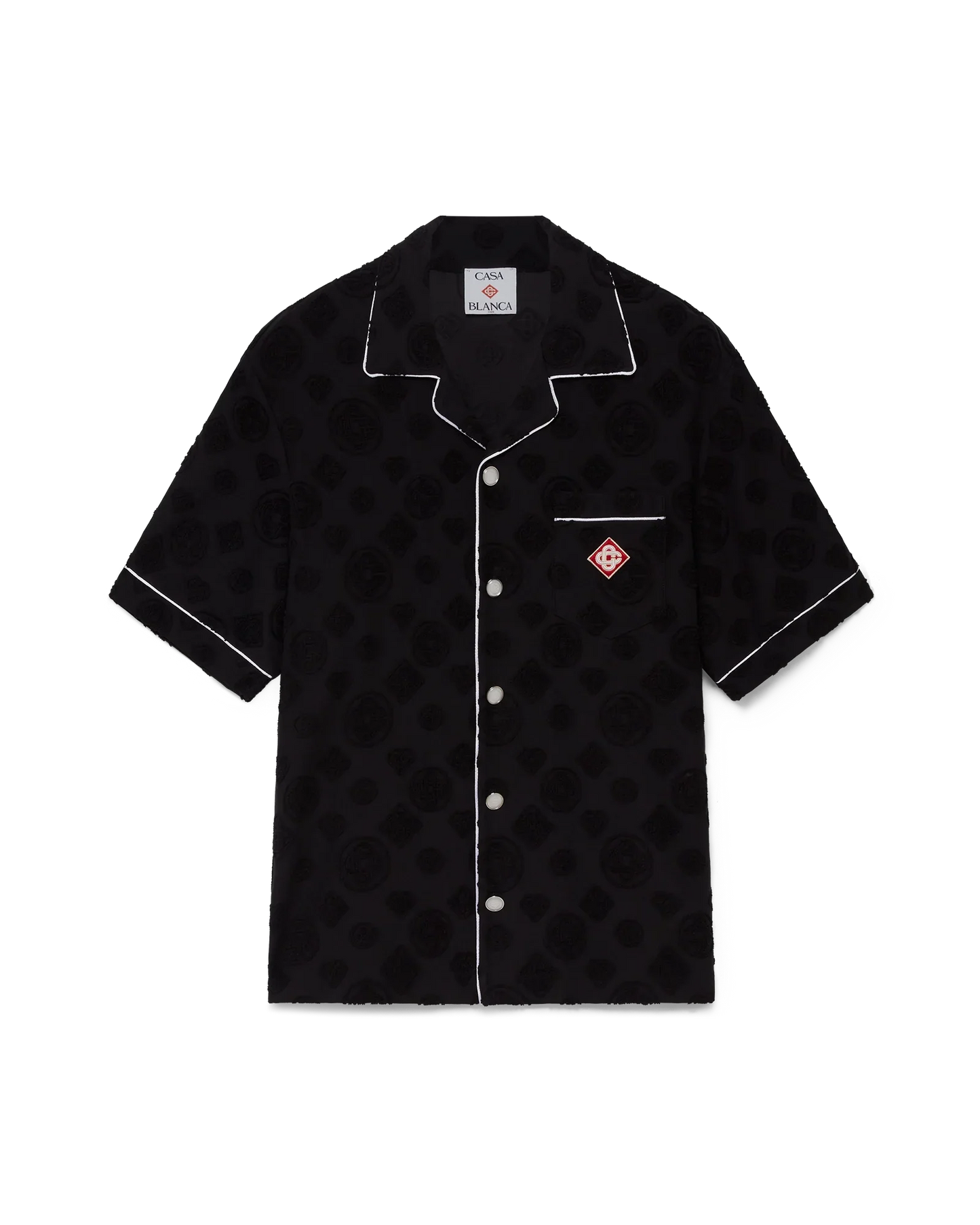 Towelling Monogram Short Sleeve Shirt
