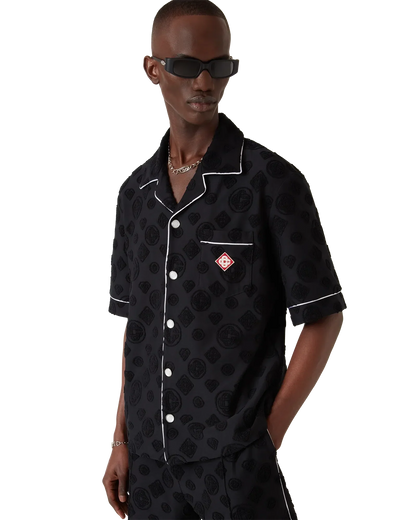 Towelling Monogram Short Sleeve Shirt