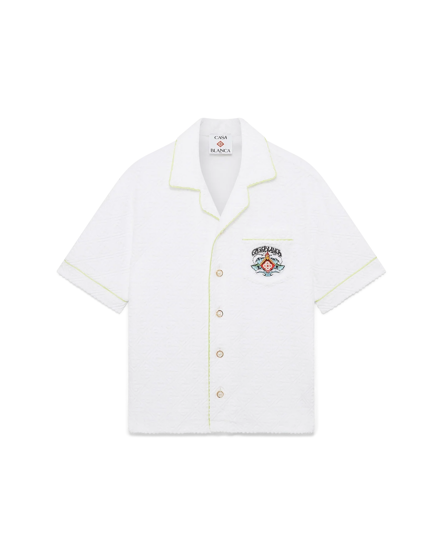 White Short Sleeve Towelling Shirt