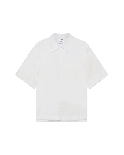 White Monogram Short Sleeve Shirt