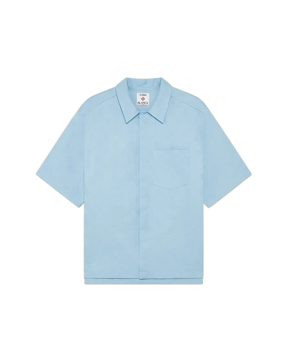 Light Blue Monogram Short Sleeve Shirt