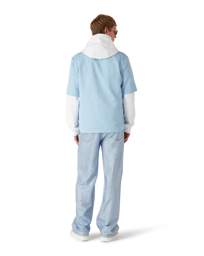 Light Blue Monogram Short Sleeve Shirt