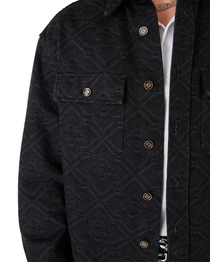 Black Laser Long Sleeve Denim Shirt