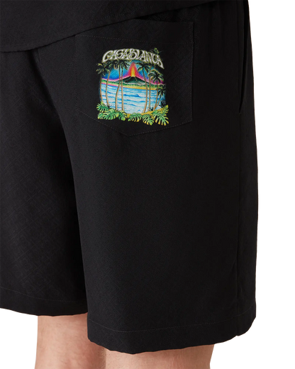 Volcano Jacquard Silk Shorts