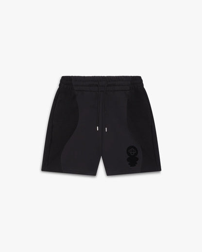 Black Squash Logo Flock Print Sweatshorts