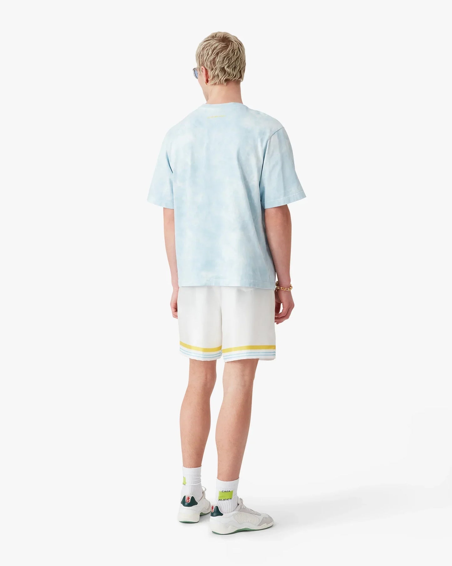 Blue Tie Dye Oversized CC Smile Short Sleeve T-Shirt