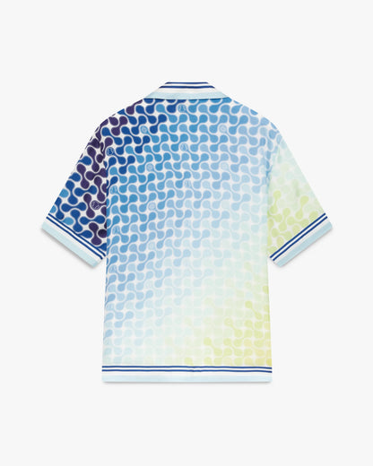 Gradient Tennis Tile Short Sleeve Silk Shirt