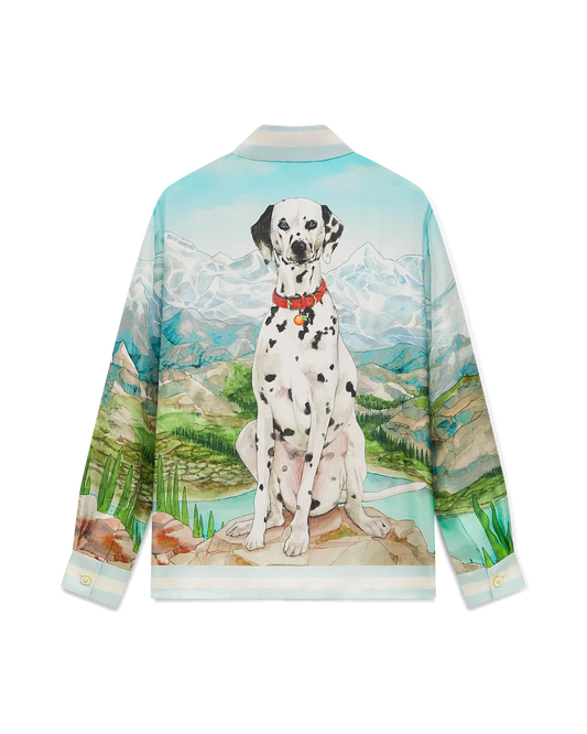 Dalmatian A La Montange Long Sleeve Silk Shirt