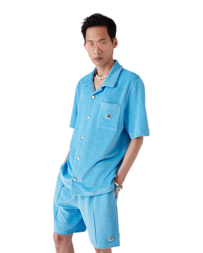 Velour Short Sleeve Stripe Shirt