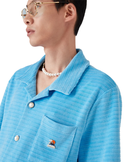 Velour Short Sleeve Stripe Shirt