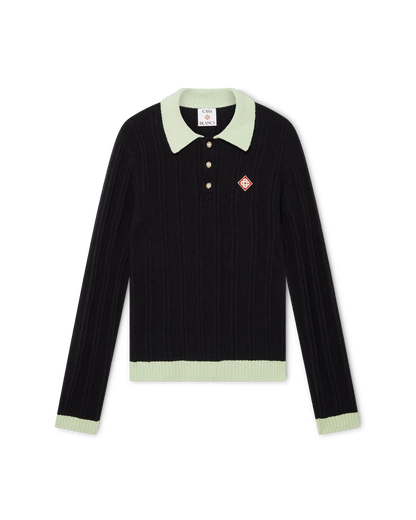 Boucle Long Sleeve Polo Shirt
