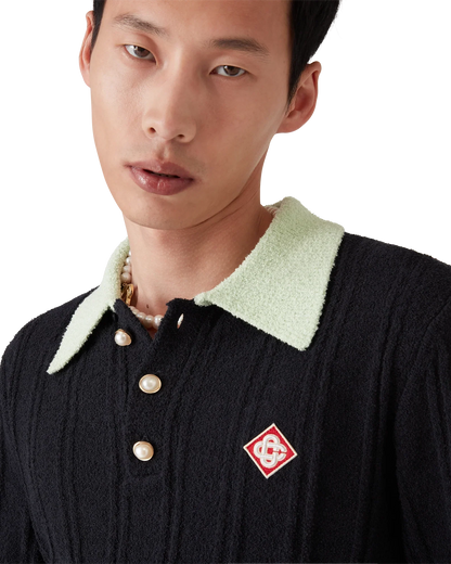 Boucle Long Sleeve Polo Shirt