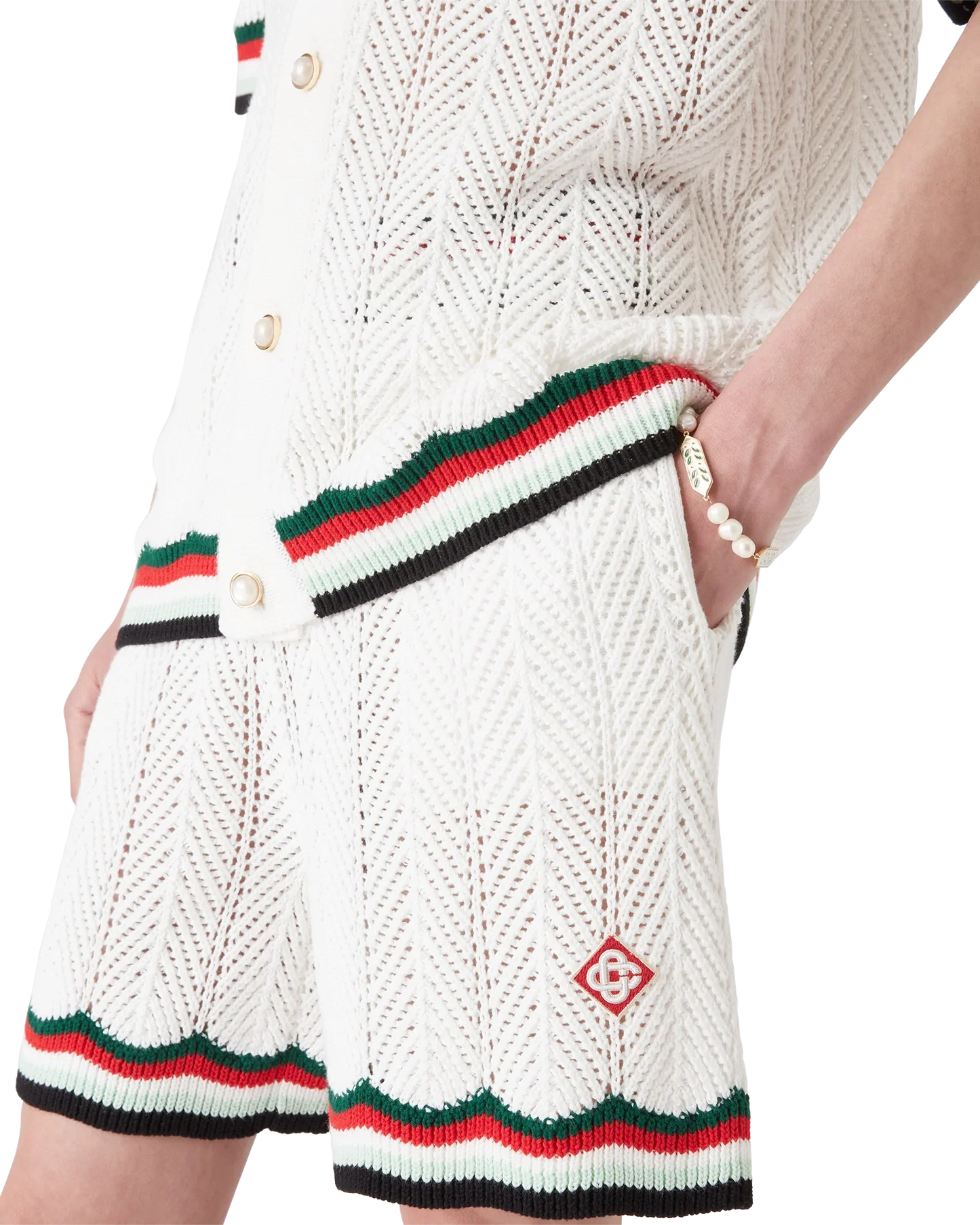 Cotton Chevron Crochet Shorts