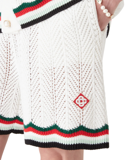 Cotton Chevron Crochet Shorts