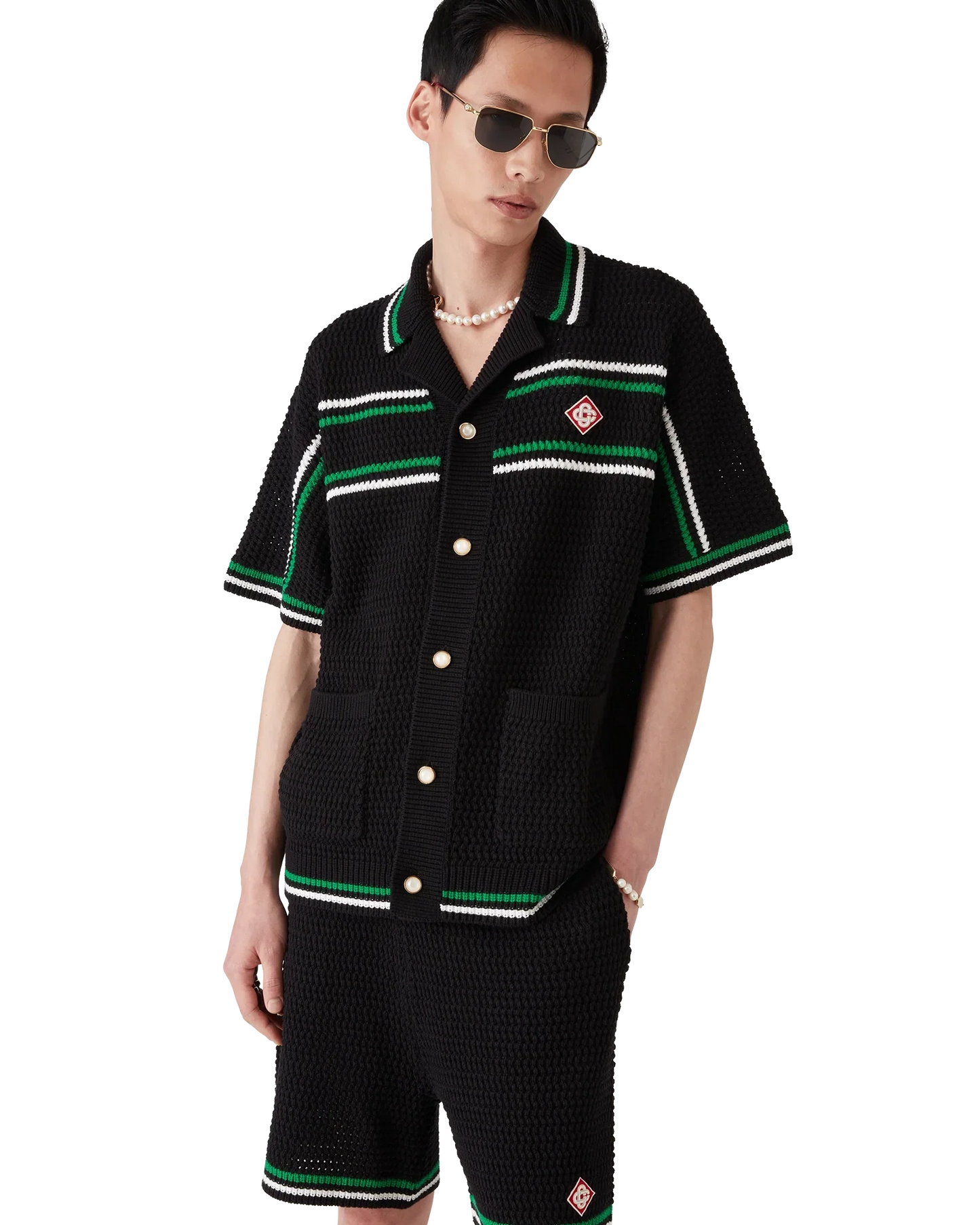 Tennis Short Sleeve Crochet Shirt