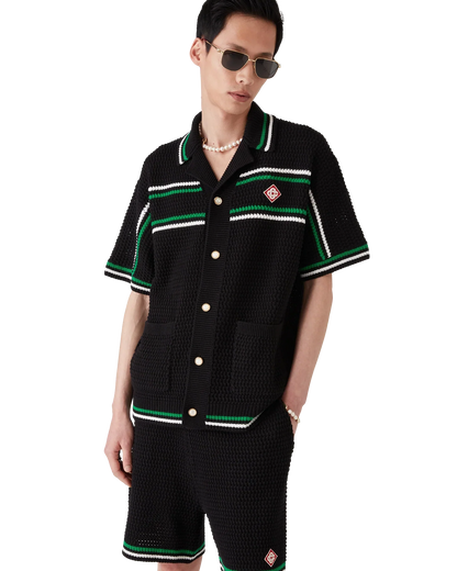 Tennis Short Sleeve Crochet Shirt