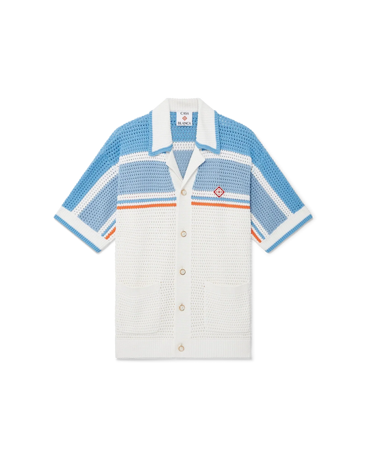 Cotton Tennis Short Sleeve Crochet Shirt