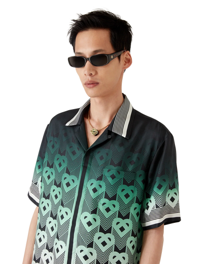 Gradient Monogram Short Sleeve Silk Shirt