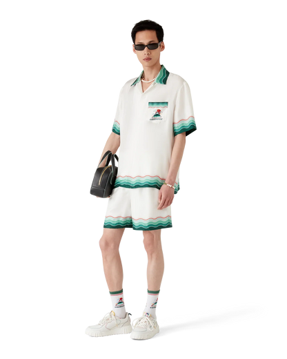 Montagne Ondulée Short Sleeve Silk Shirt