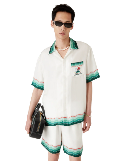 Montagne Ondulée Short Sleeve Silk Shirt