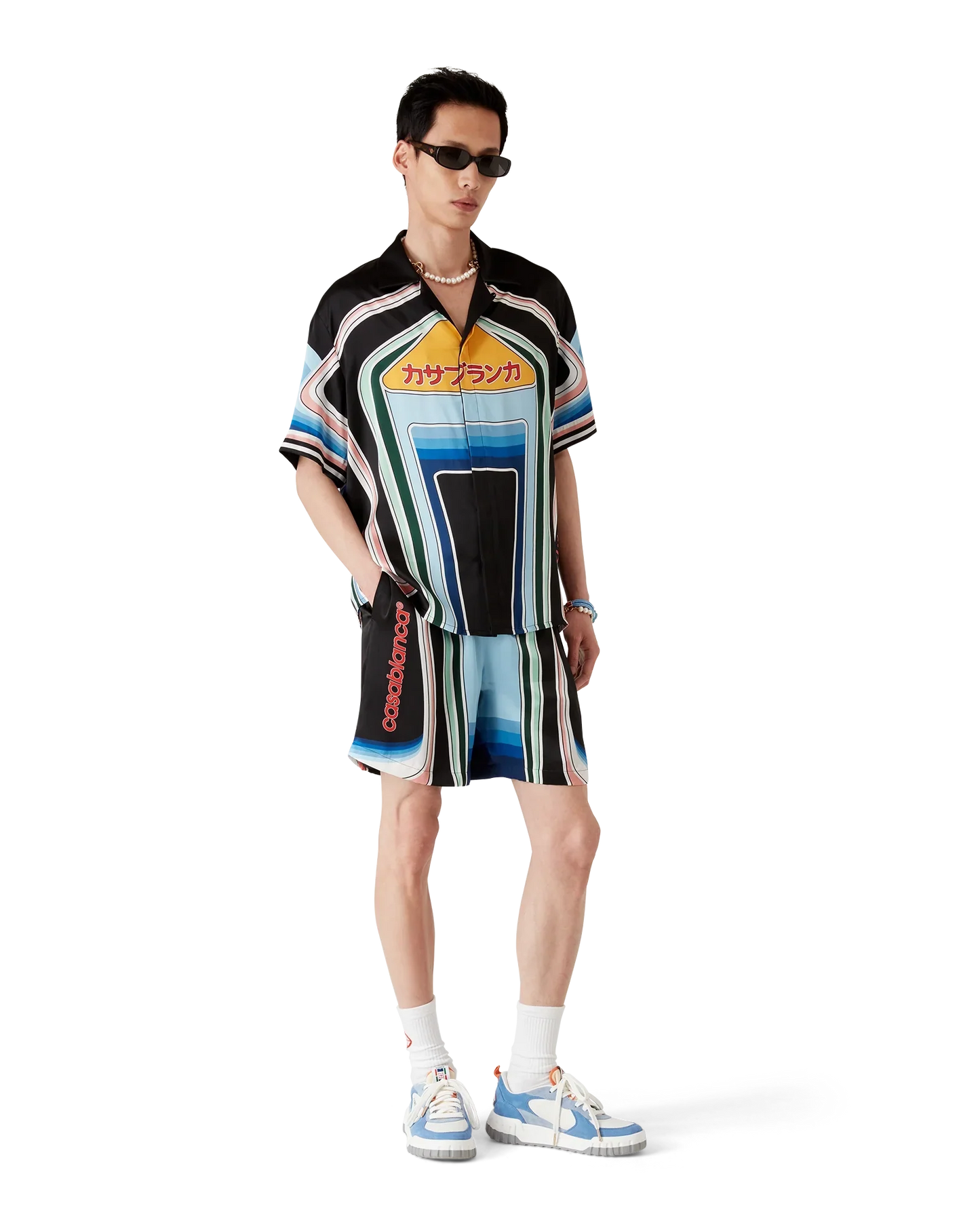 Graphic Mountain Silk Shorts