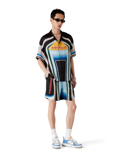 Graphic Mountain Silk Shorts
