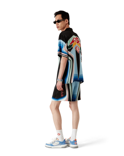 Graphic Mountain Silk Shorts