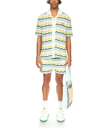 Wavy Short Sleeve Boucle Shirt
